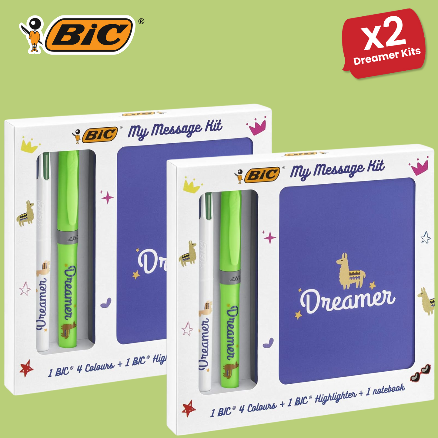 Bic My Message Dreamer Kit - Stationery Kit with 1 Ballpoint Pen 4 Colours