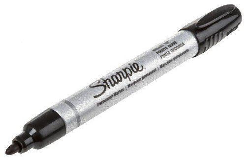 SHARPIE METAL PERM MARKER SML BULLET BLK - Pack of 12