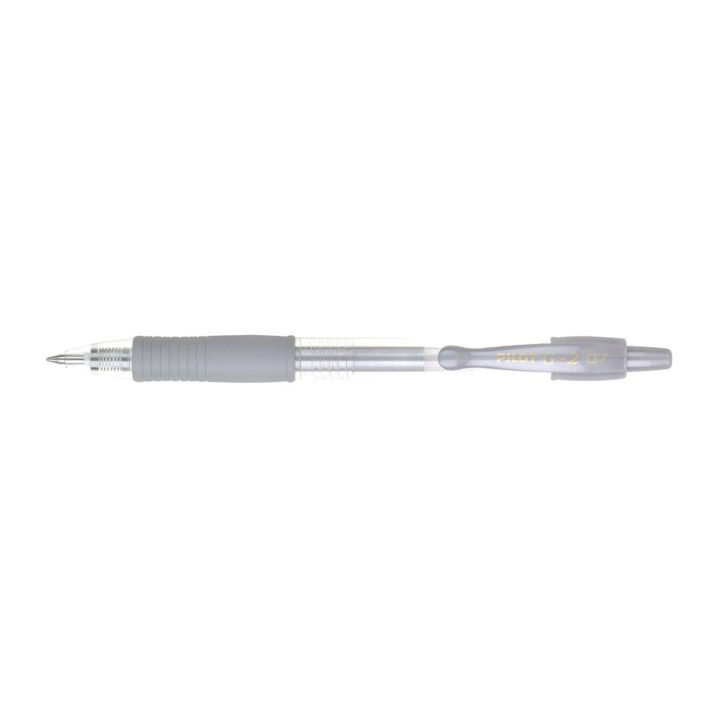 Pilot G-207 Retractable Gel Rollerball Medium Metalic Silver - Pack of 12