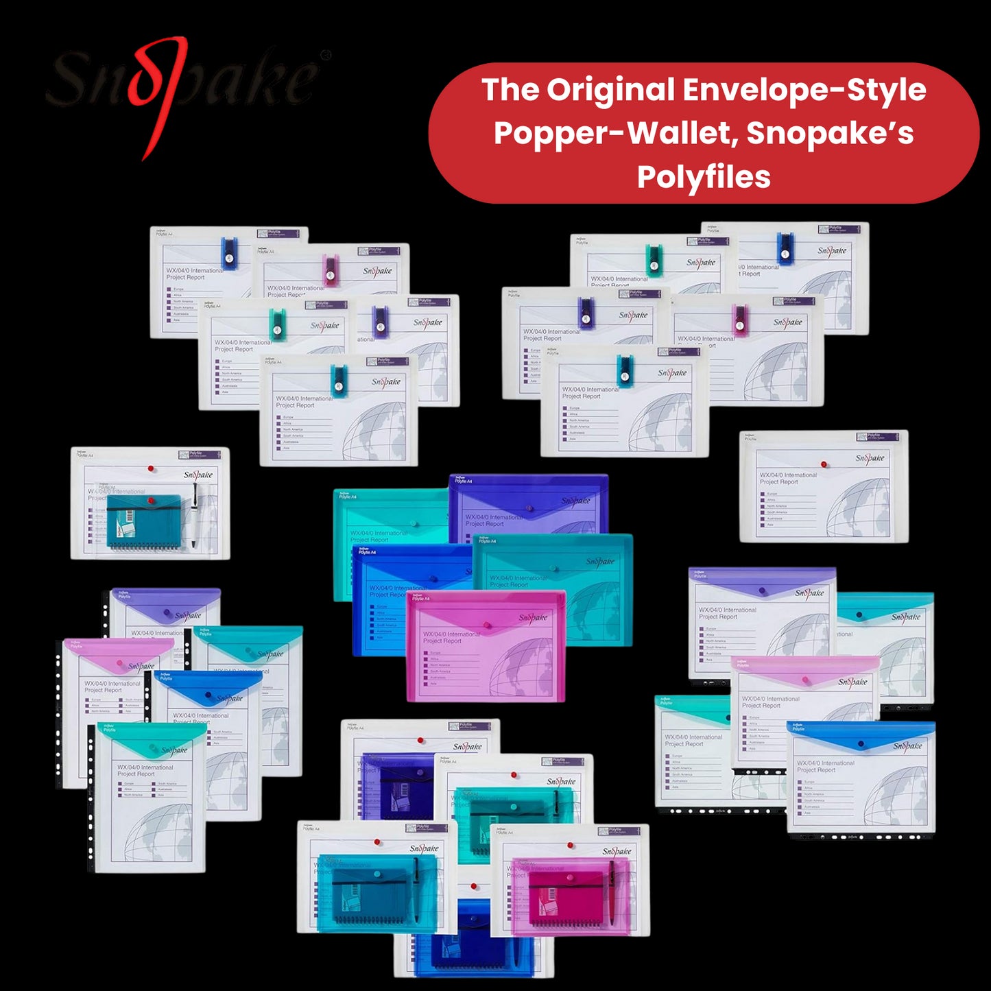 Snopake A5 Clear Polyfile Wallets - Strong & Reliable Document Holders Pack of 5