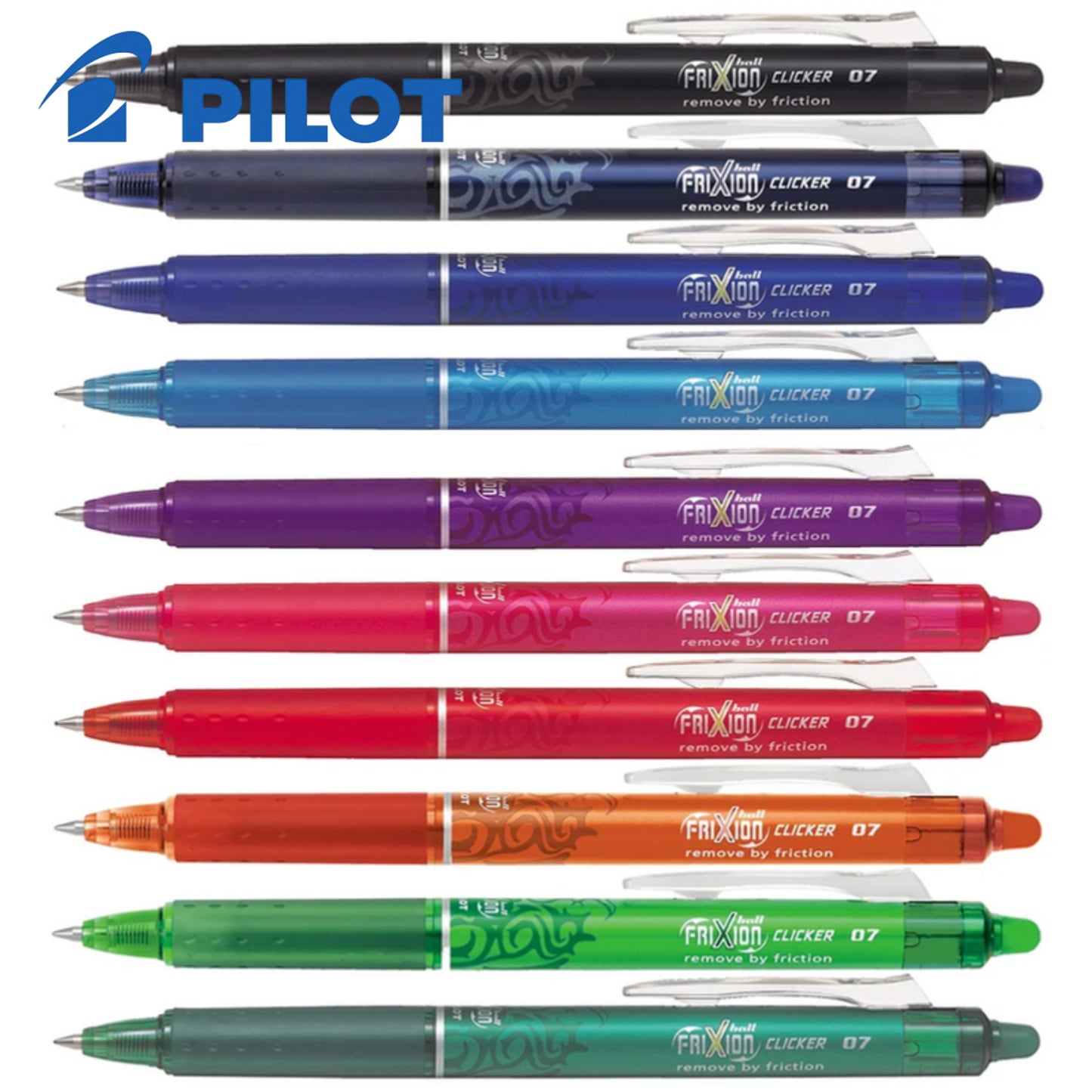 Pilot FriXion Clicker Retractable Erasable Multiple Pens 0.7mm Tip Line Red