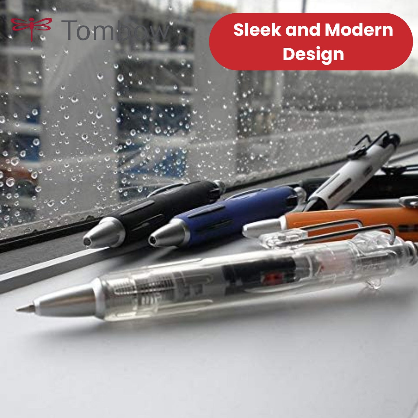 Tombow Ballpoint AirPress Pen Transparent Barrel BK Pack of 1 - 1 to 36 Packs