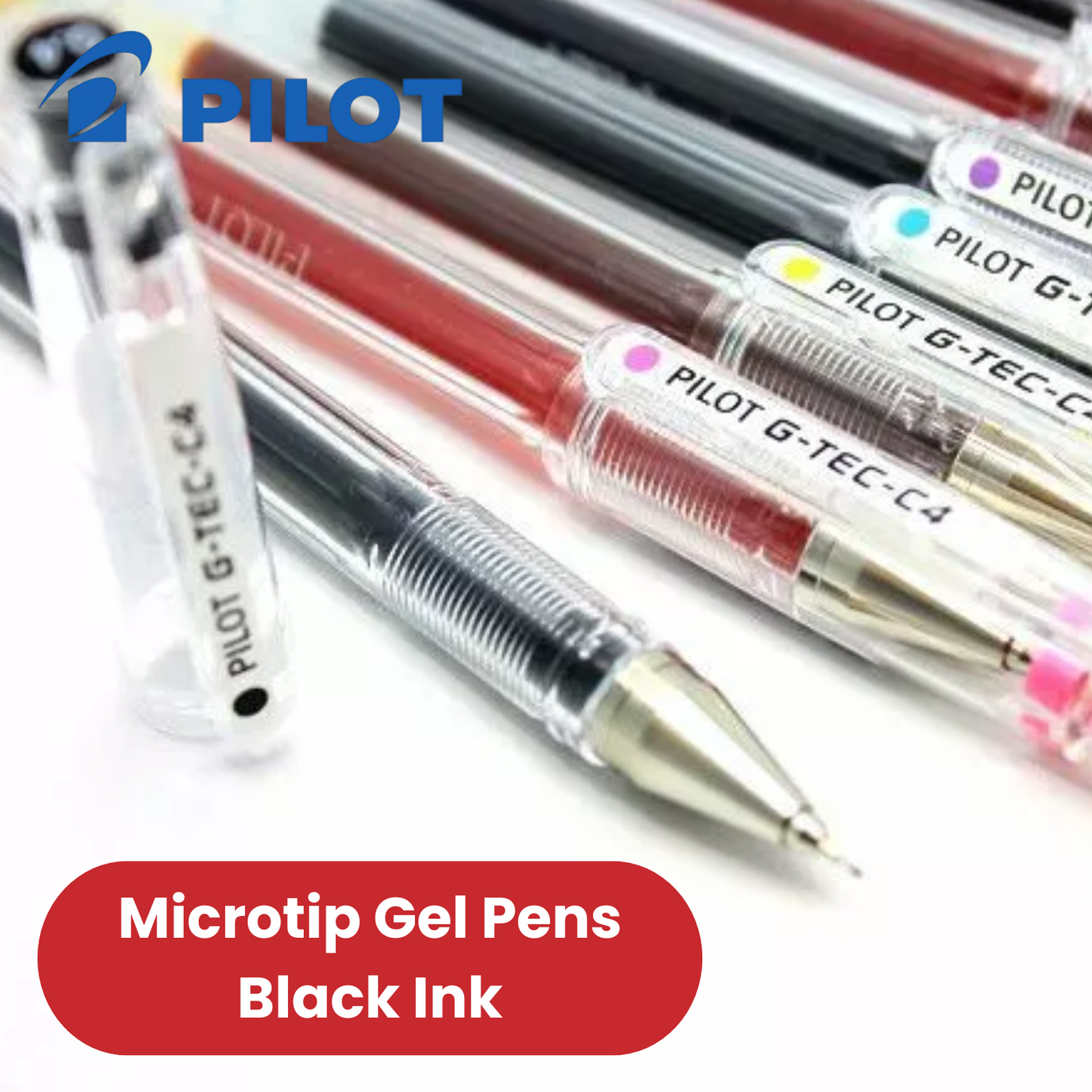 Pilot G - Tec C4 Gel Microtip Rollerball Pen, 0.4 mm Tip Black - Pack of 3