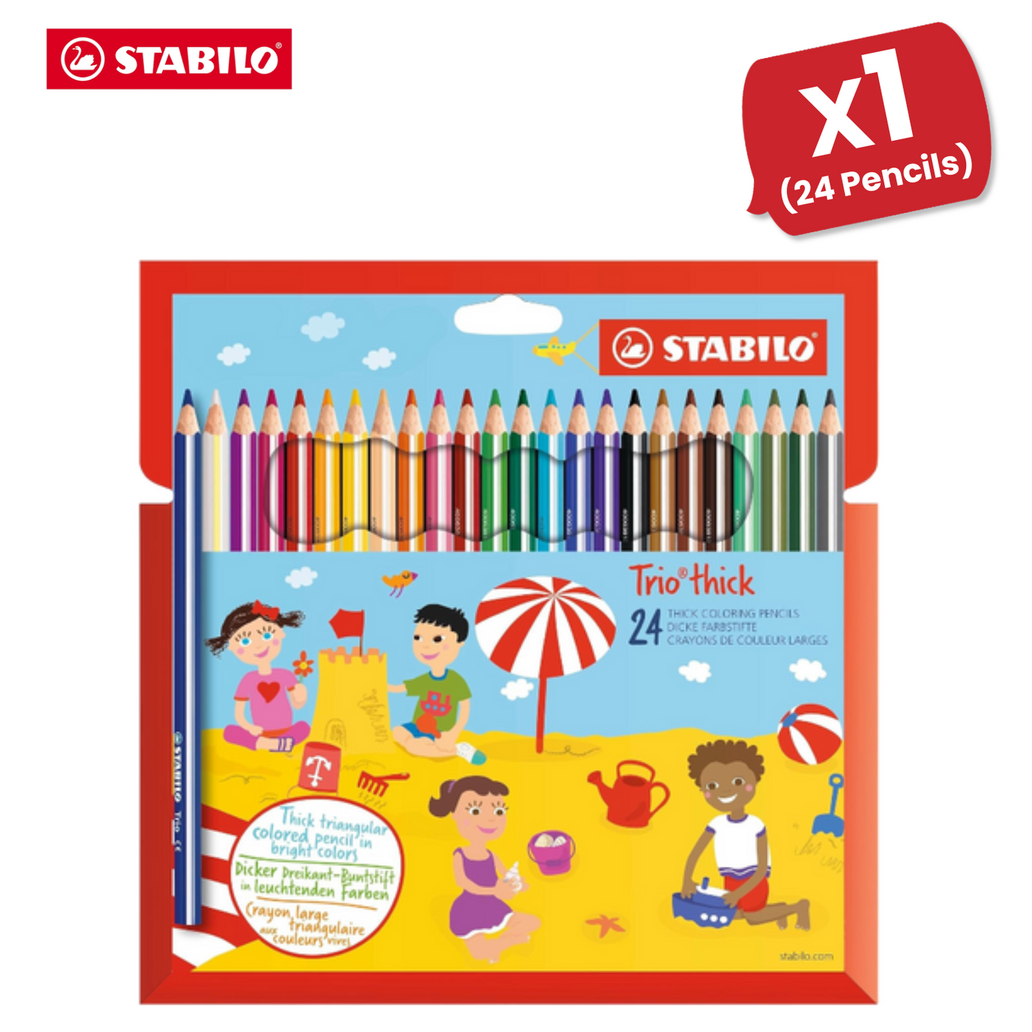 Stabilo Trio Thick Colouring Pencils Assorted Pack of 24