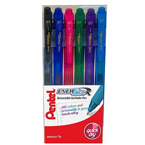 Pentel ENERGEL X RT GEL ROLLERBALL ASST - Pack of 6