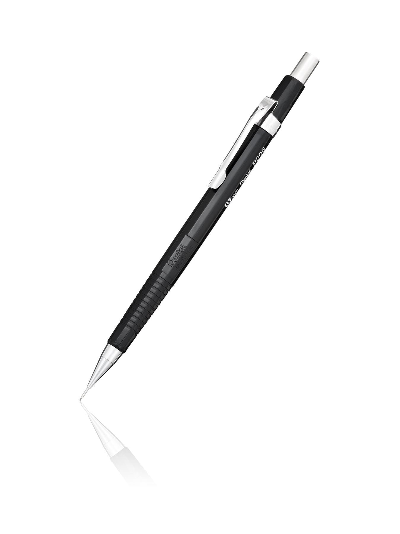 Pentel P205 Automatic Pencil Plastic Steel-lined with 6 x HB 0.5mm Lead - Pack of 1 (Blister) - 1 to 24 Packs