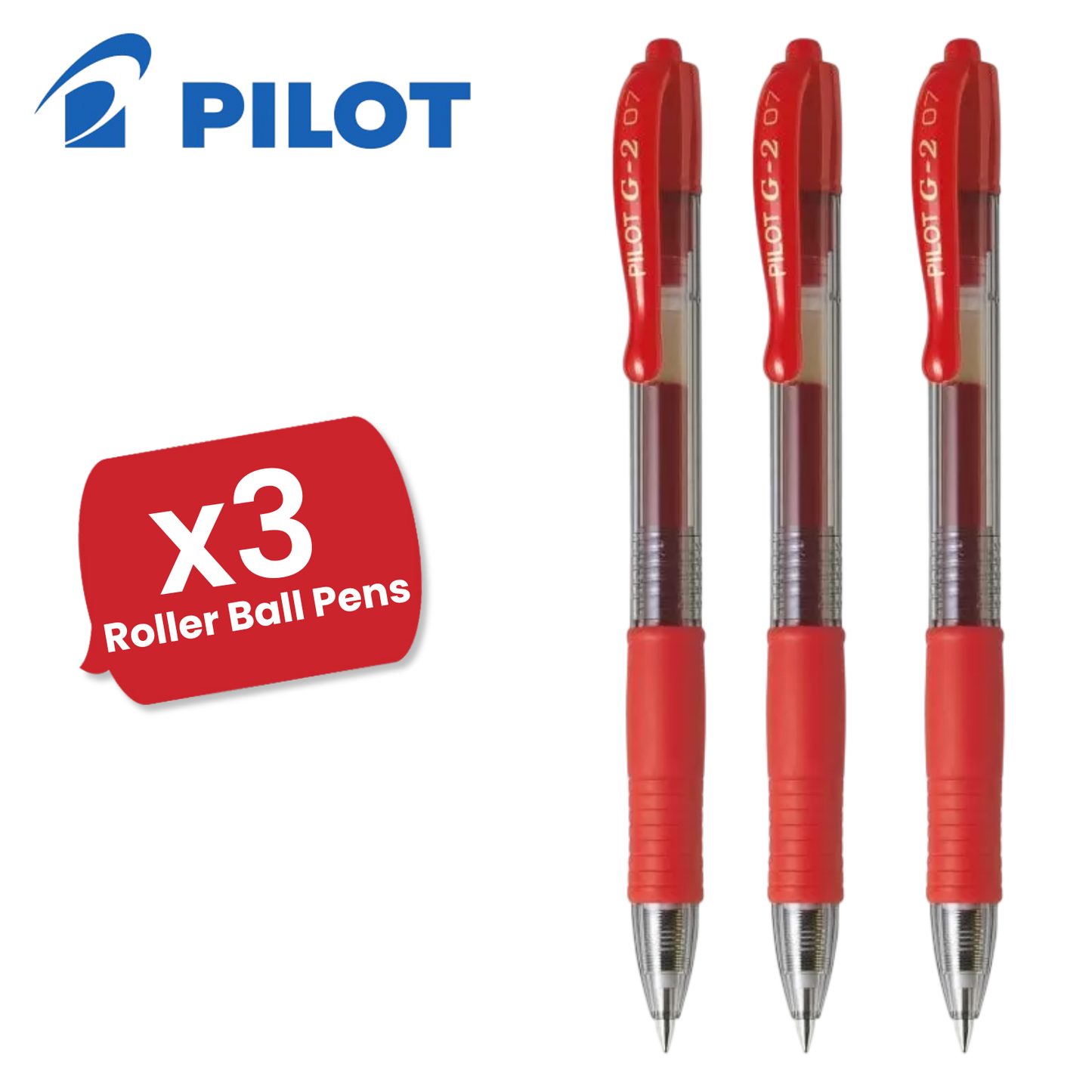 Pilot G207 Retractable Gel Rollerball 0.7mm Tip Smooth Single - Multi Pens Red