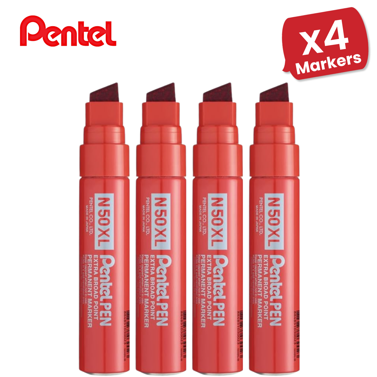 PENTEL N50XL PERMANENT MARKER RED - Single Pen