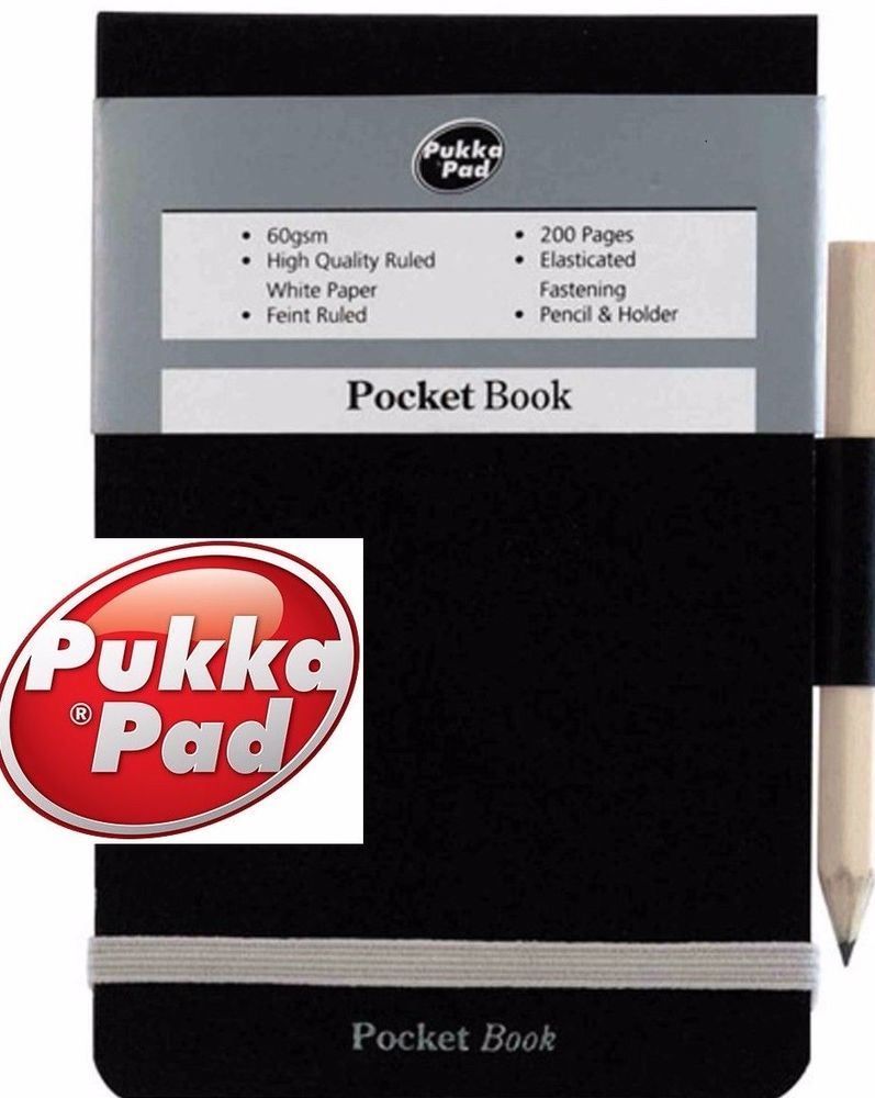 Pukka A7 Police Memo Book with Pencil and Elasticated Strap - Pack of 6