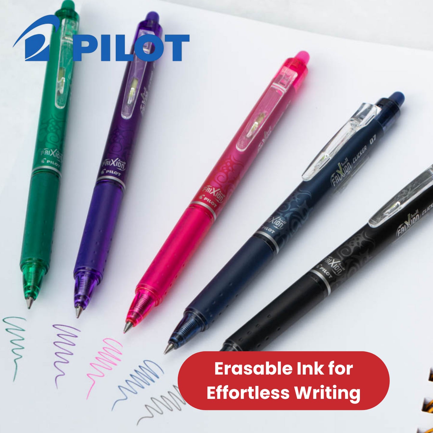 Pilot FriXion Clicker Retractable Erasable Multiple Pens 0.7mm Tip Line Violet