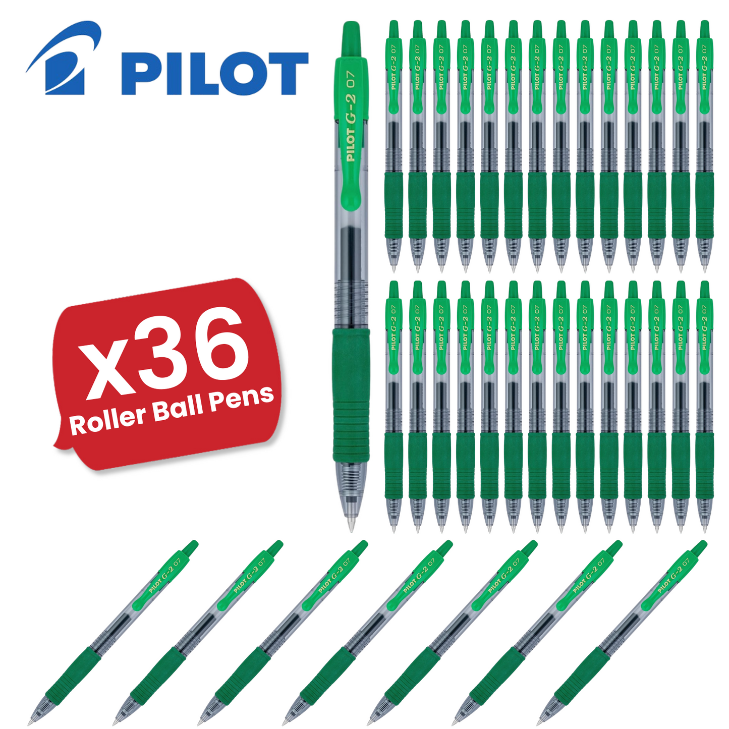 Pilot G-207 Retractable Gel Rollerball 0.7 mm Tip Medium (Single Pen) - Green