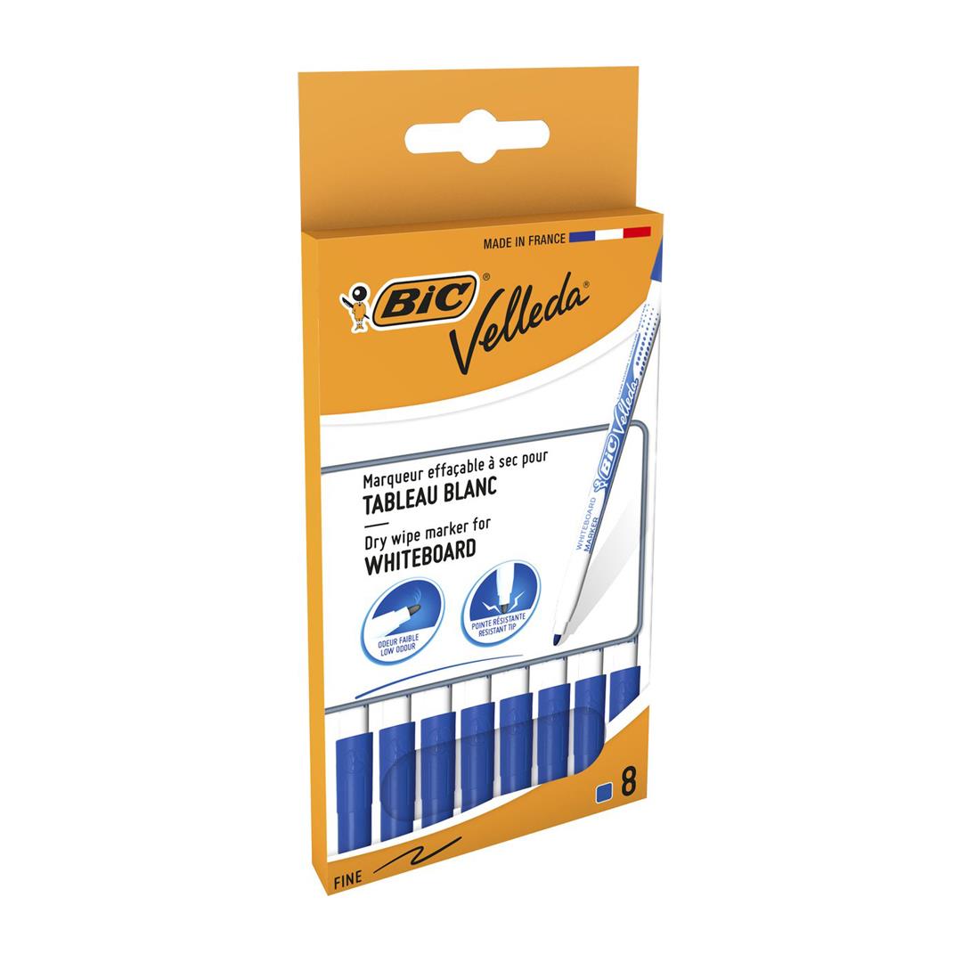 BIC Velleda 1721 Dry-Wipe Whiteboard Markers Blue - Pack of 8