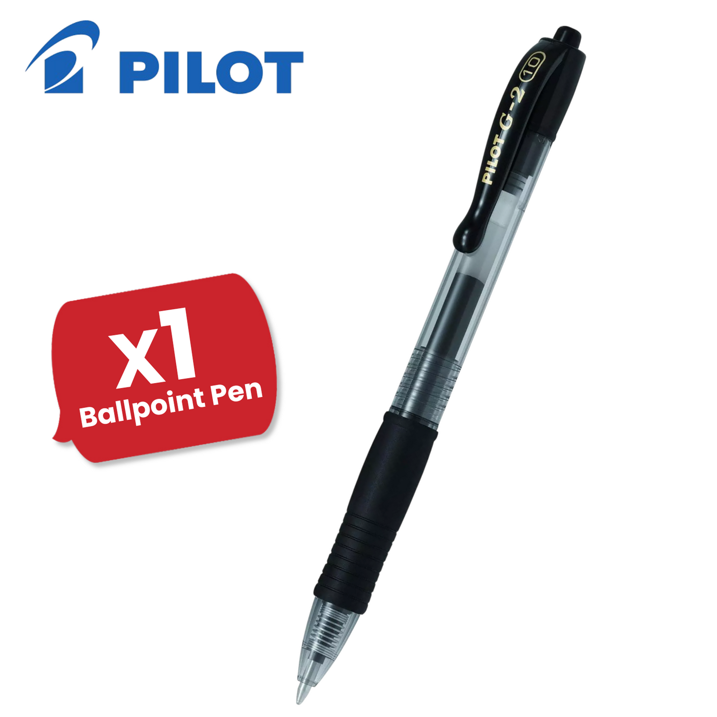 Pilot G-2 10 Broad Rollerball Pen - 0.6mm Tip Retractable Black Biros for Journaling