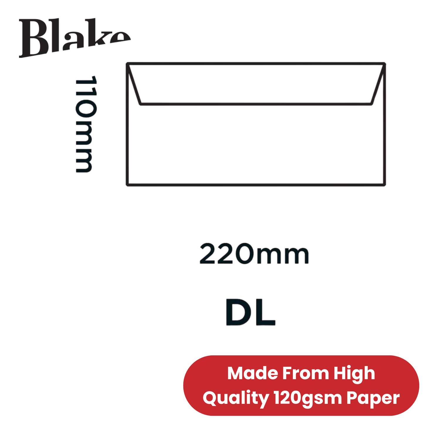 Blake Office DL 110 x 220 mm 120 gsm Peel & Seal Wallet Envelopes (32215) - 500
