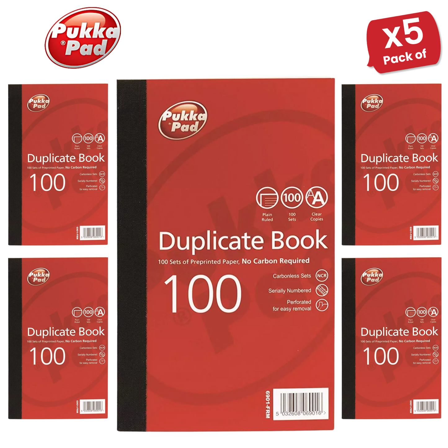 Pukka Pad Duplicate Ruled Book With Carbon 216mm x 130mm - Single