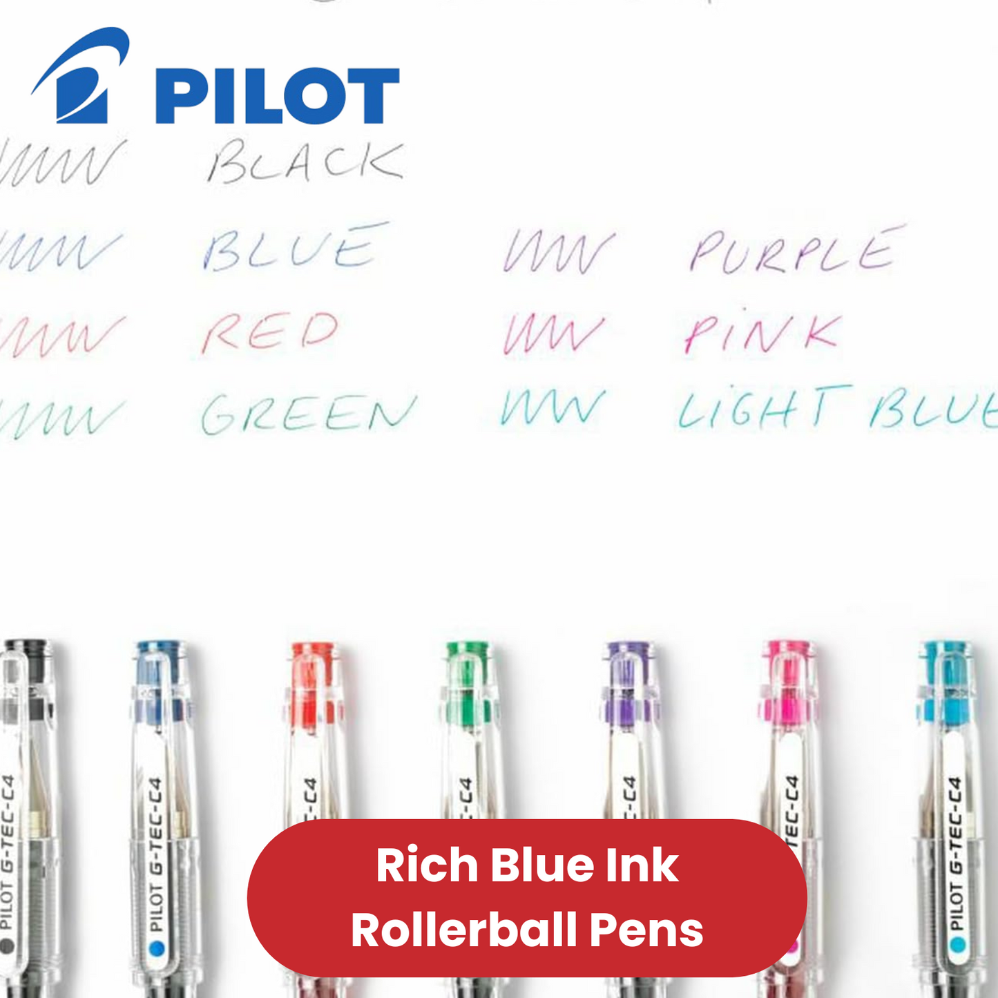 Pilot G - Tec C4 Gel Microtip Rollerball Pens 0.4 mm Tip (Pack of 3) - Blue