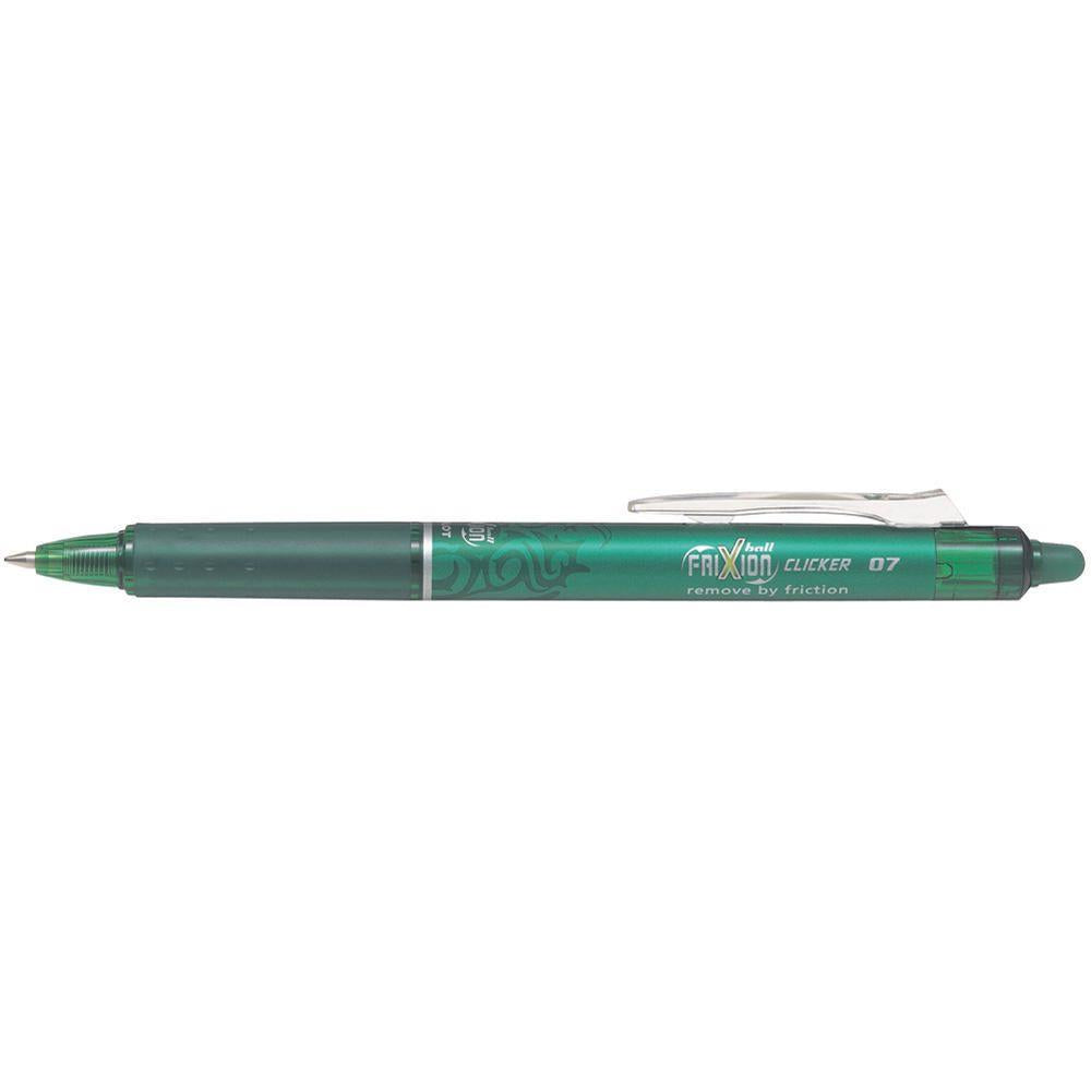 Pilot Frixion Clicker Retractable Erasable 0.7mm Tip Green - Pack of 12
