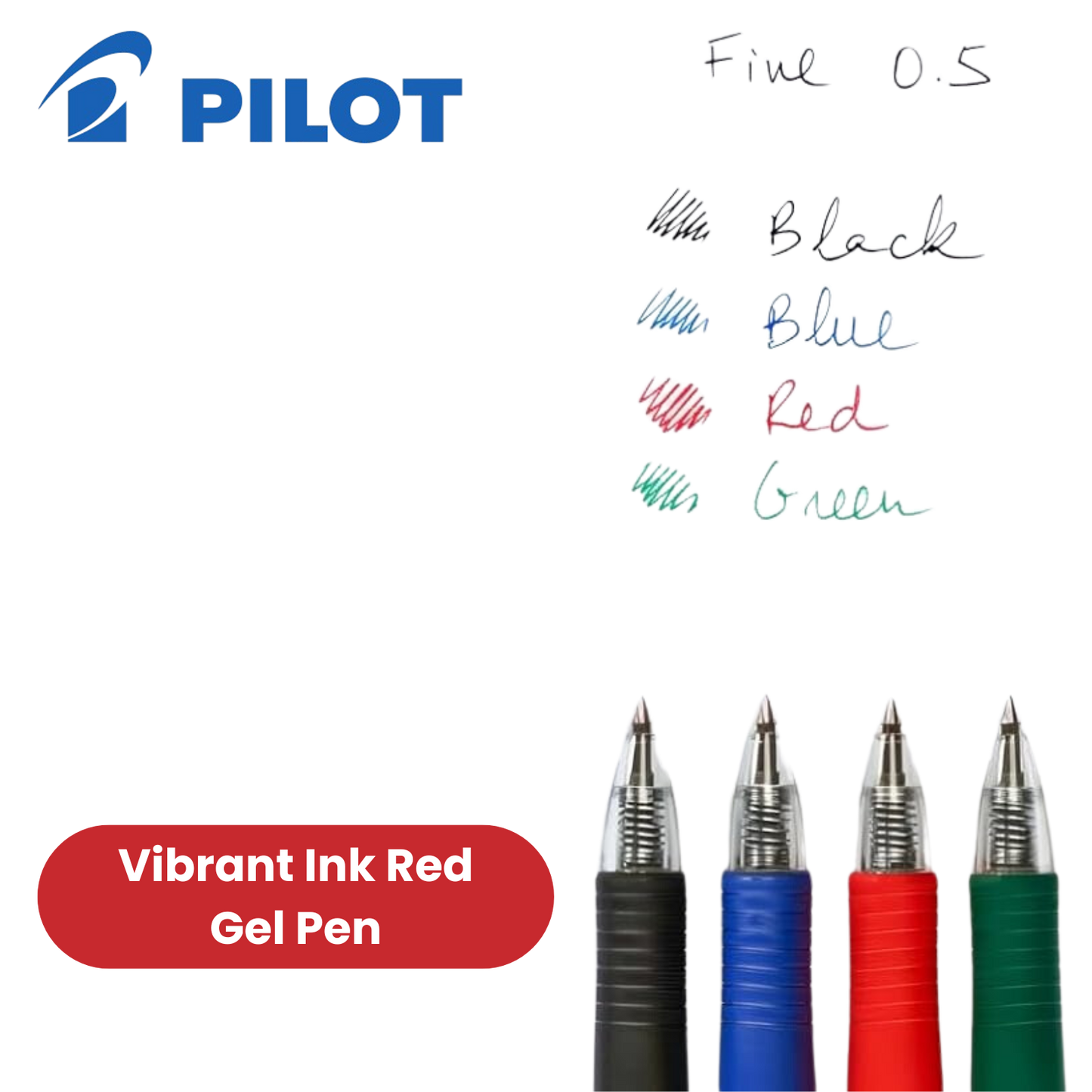 Pilot G2 05 Fine Point Red Gel Refillable, Long-Lasting Ink for Office & School