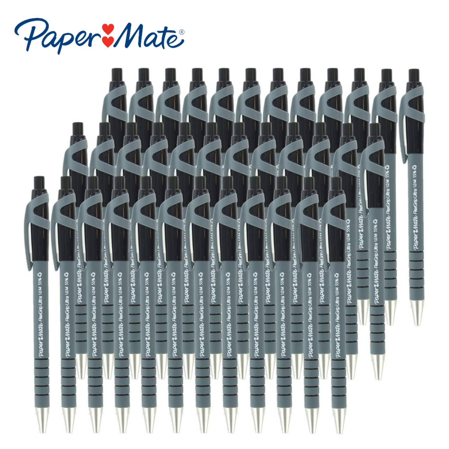 PAPERMATE FLEXGRIP BALLPEN MEDIUM BLACK PK36