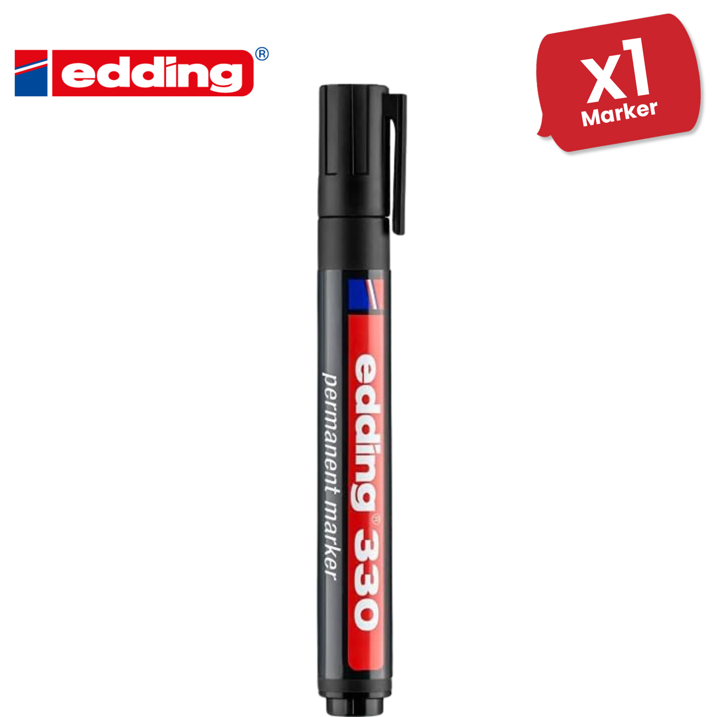 Edding 330 Permanent Multi Marker Chisel Tip 1-5mm Waterproof Quick-Drying Black