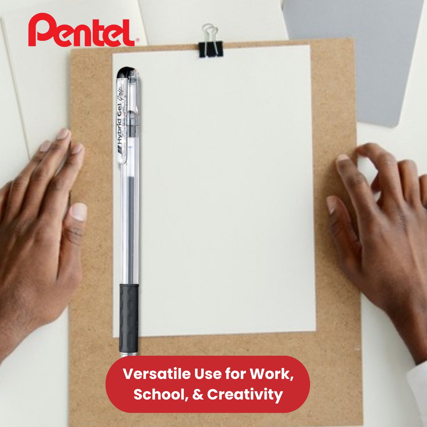 PENTEL HYBRID GELGRIP RBL BLACK K116E-A - Pack of 12 - 1 to 5 Packs