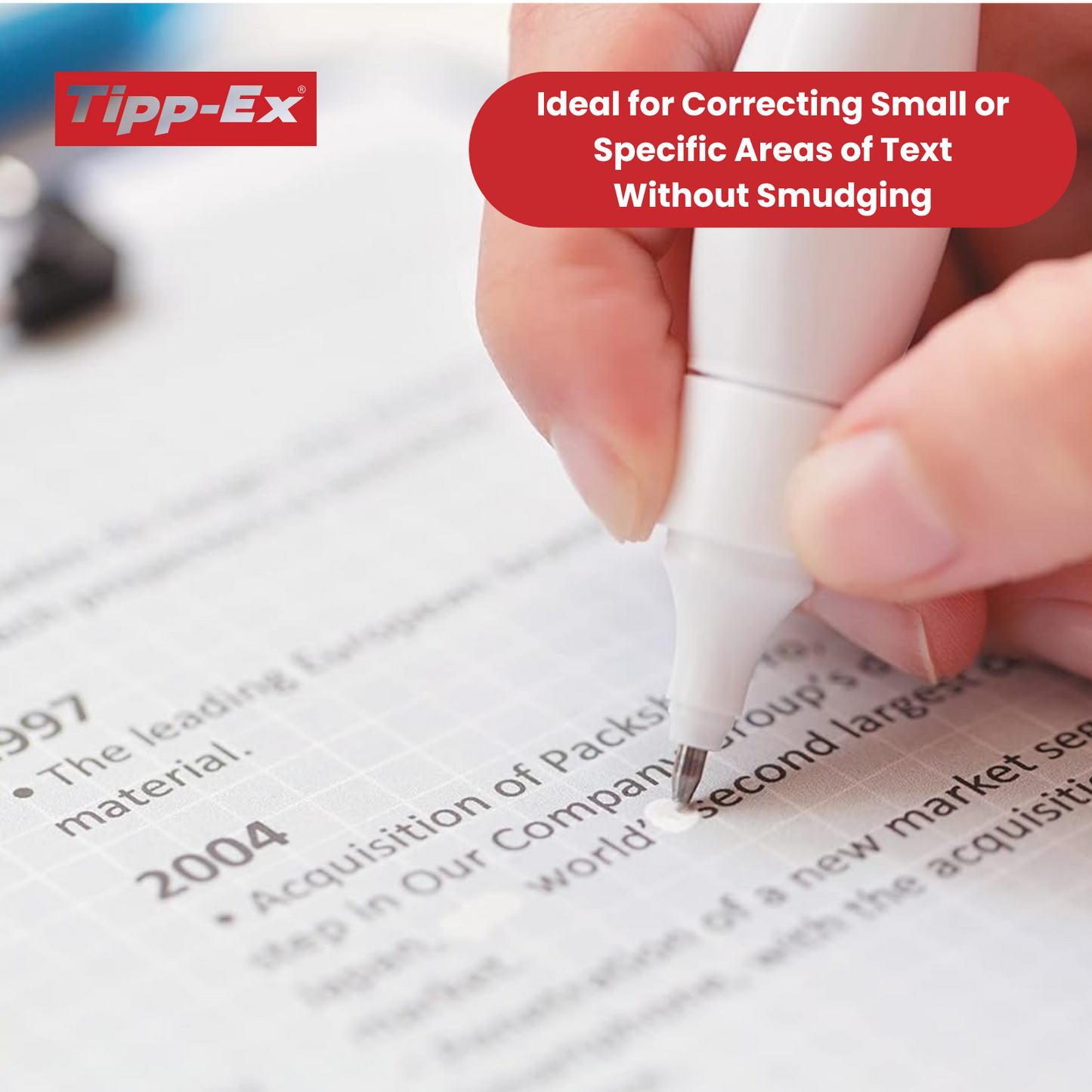 Tipp-Ex Correction Pen 8ml - Quick-Drying, Precise Error Correction, Pack of 3