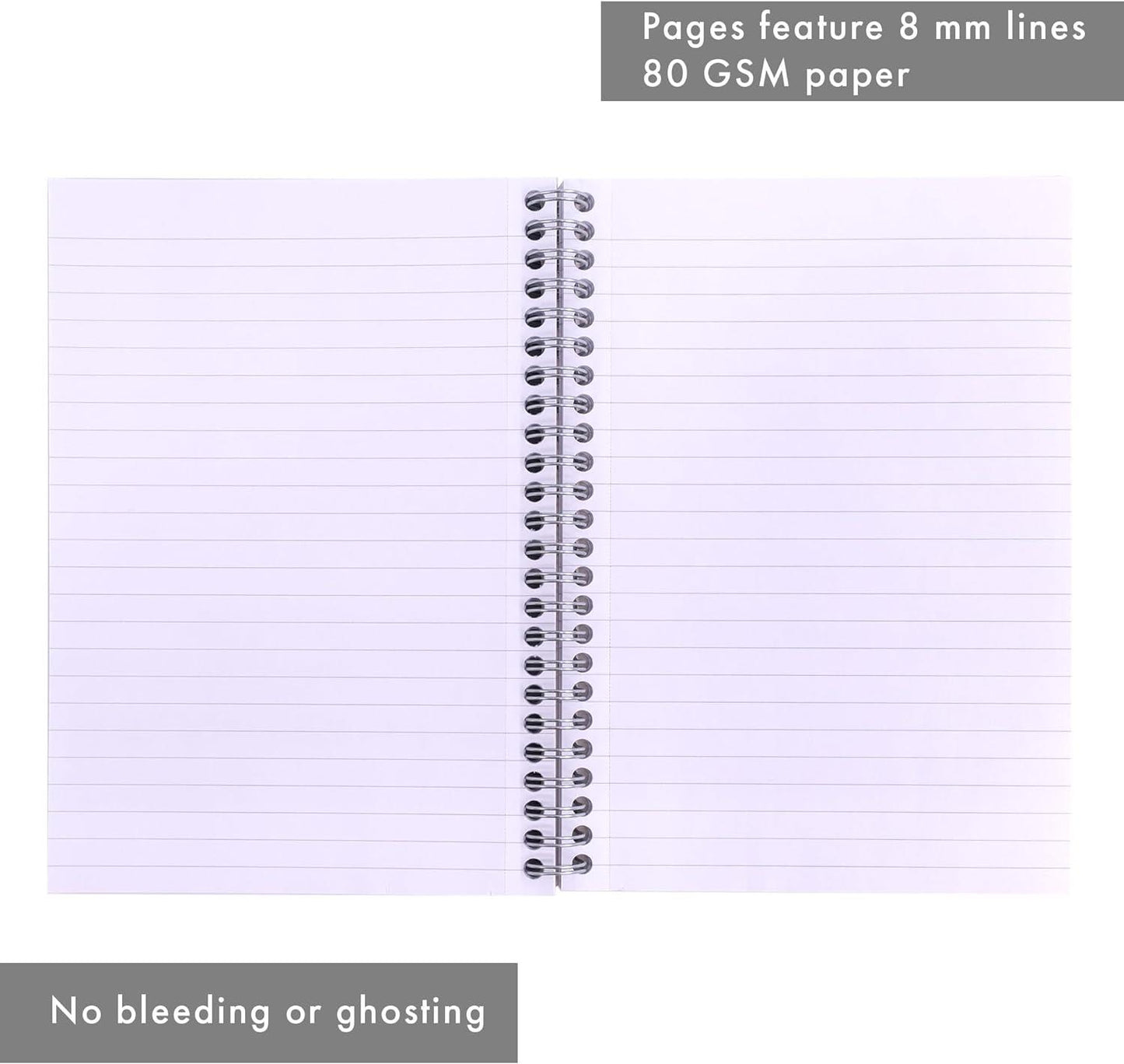 PUKKA WHITE A5 WIREBOUND PADS 200 page 80gsm (RULED/MARGIN) - PACK OF 6