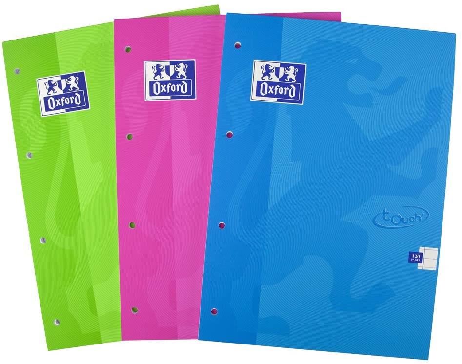 PACK OF 3 A4 OXFORD TOUCH CARD NOTEPAD REFILL - ASSORTED COLOURS