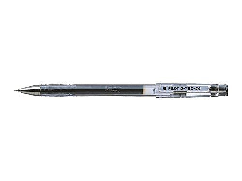Pilot G Tec C4 Gel Rollerball Pen Micro Black - Pack of 12