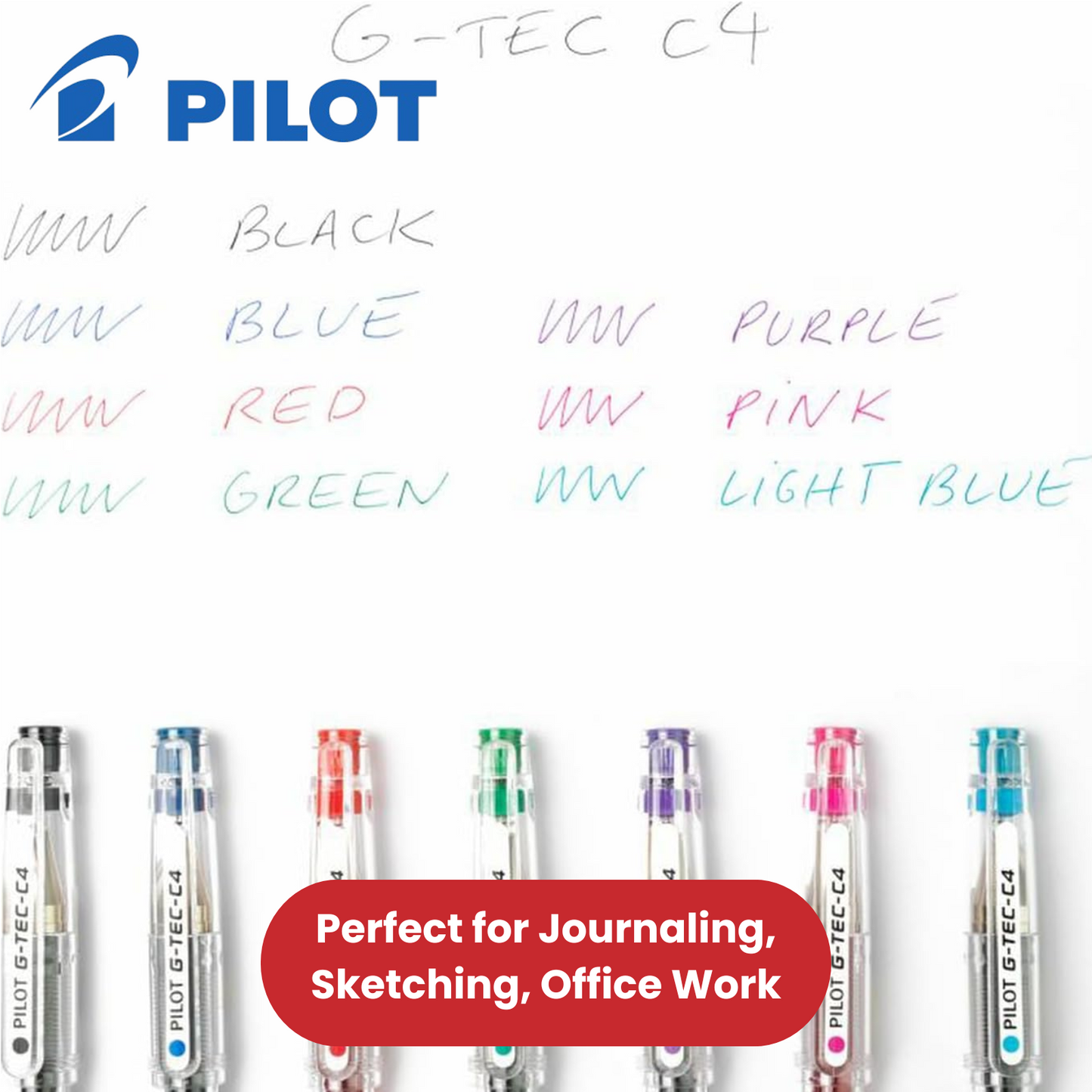Pilot G-Tec-C4 Ultra Fine 0.4mm Gel Pen Set -
