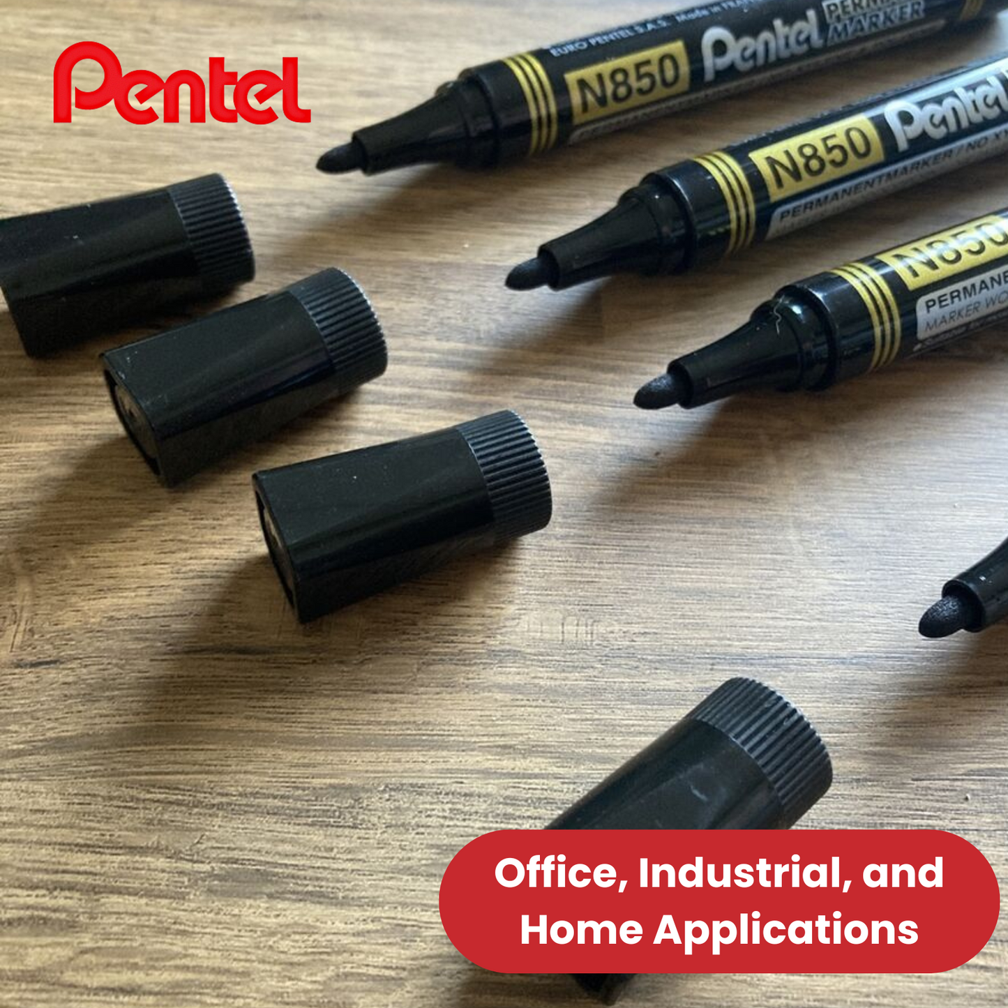 Pentel N850 Permanent Bullet Tip Black Marker