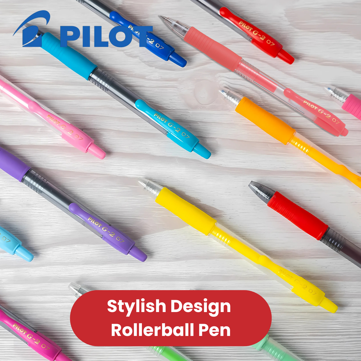 Pilot G207 Neon Red Gel Pens - Smooth & Precise Writing, Refillable, Vibrant Ink