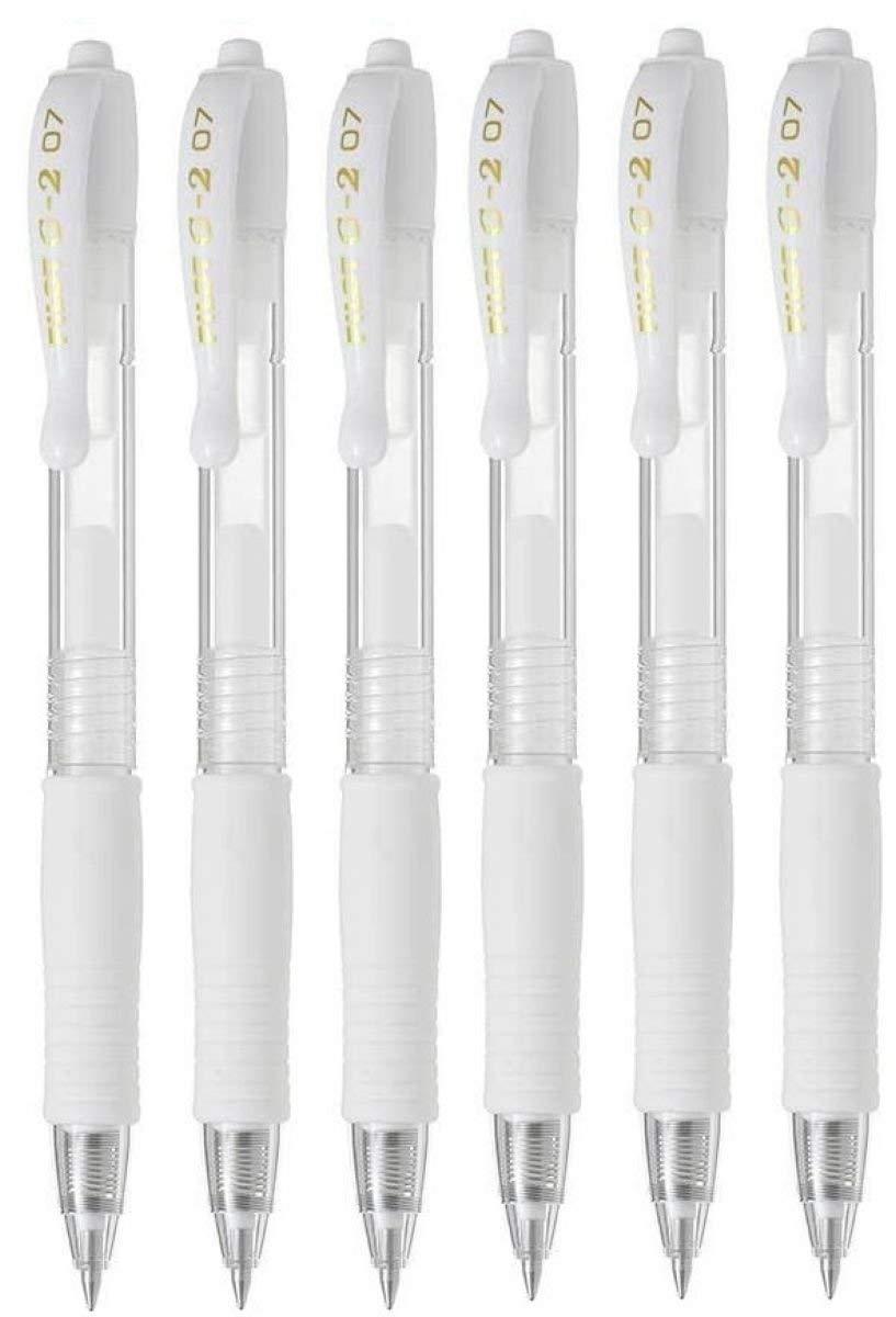 Pilot G-207 Retractable Gel Rollerball Medium Pastel White - Pack of 6