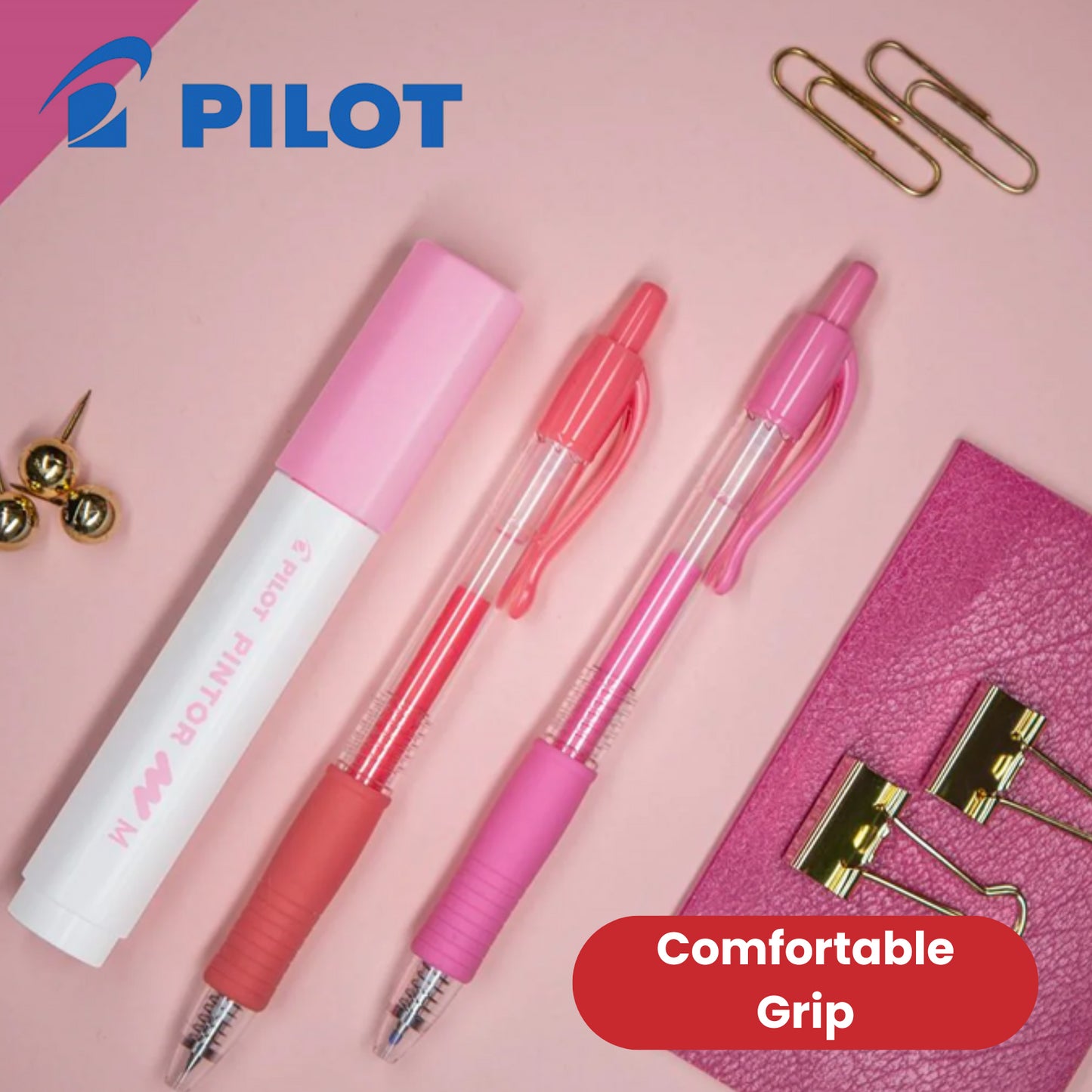 Pilot G207 Retractable Gel Rollerball 0.7 mm Tip (Single Pen) - Pastel Pink
