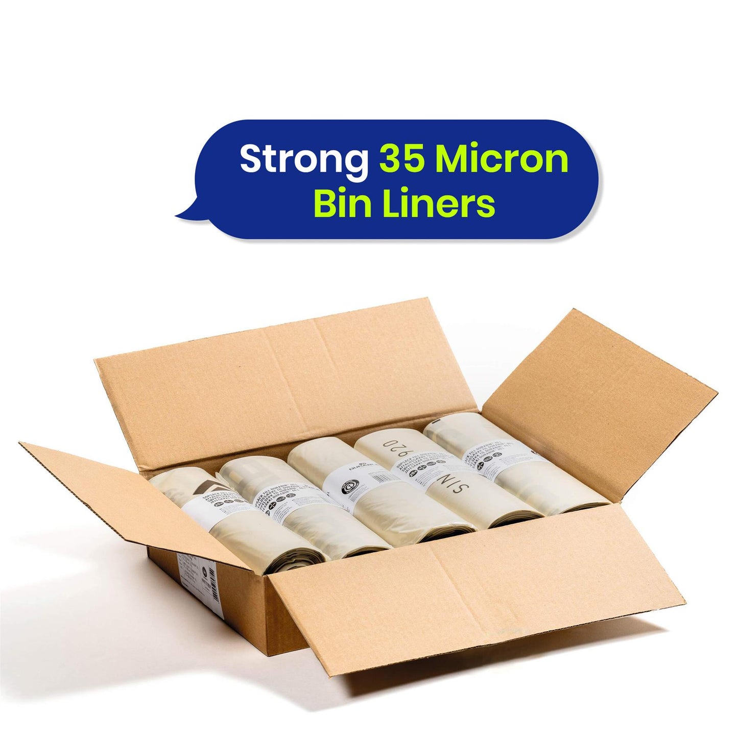 110L Bin Bags 25 Pack and 90L DURABIN Waste Bin Bundle Strong Recycled Plastic Set