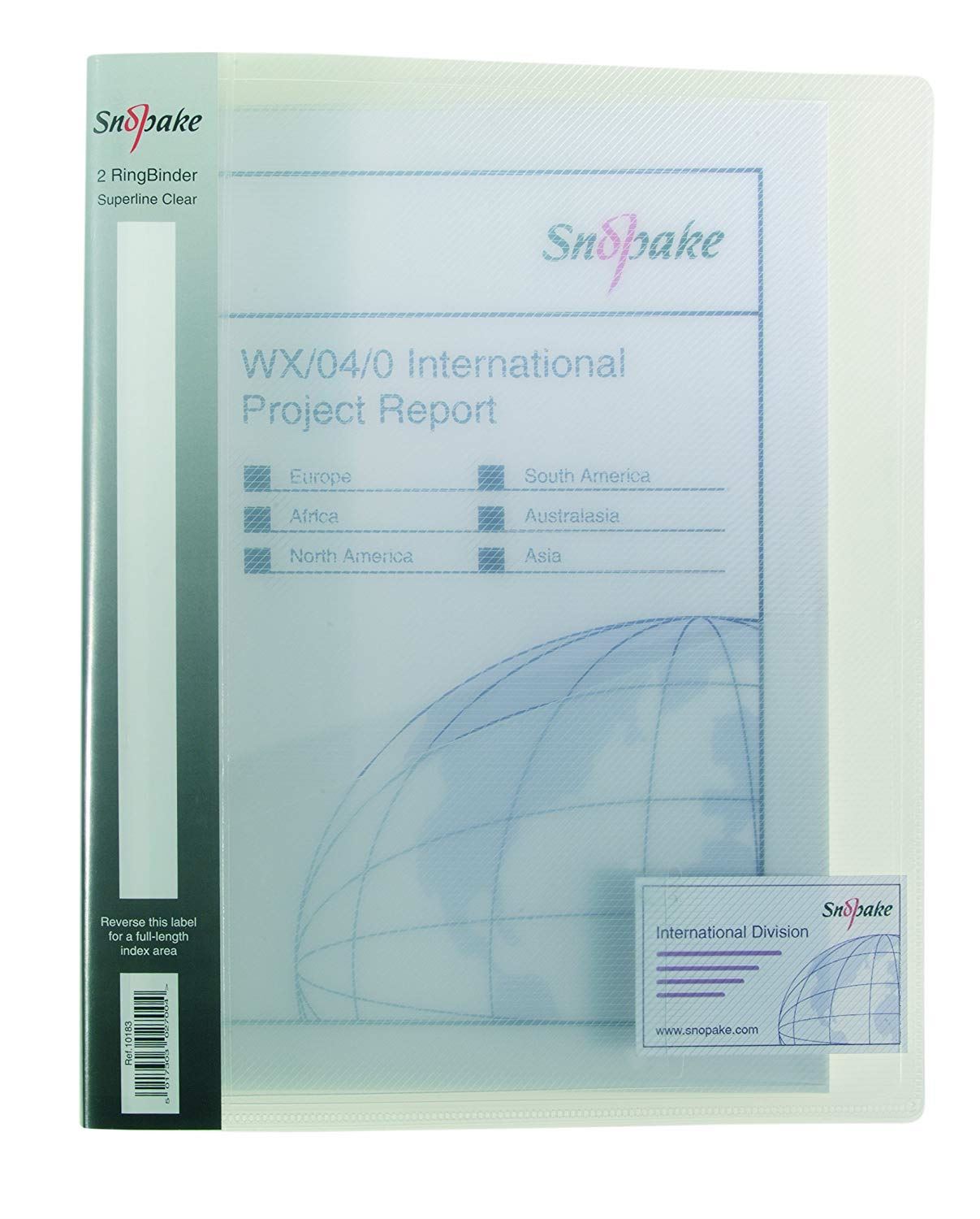 Snopake Ring Binder 2 Ring A4 CLEAR - PACK OF 10