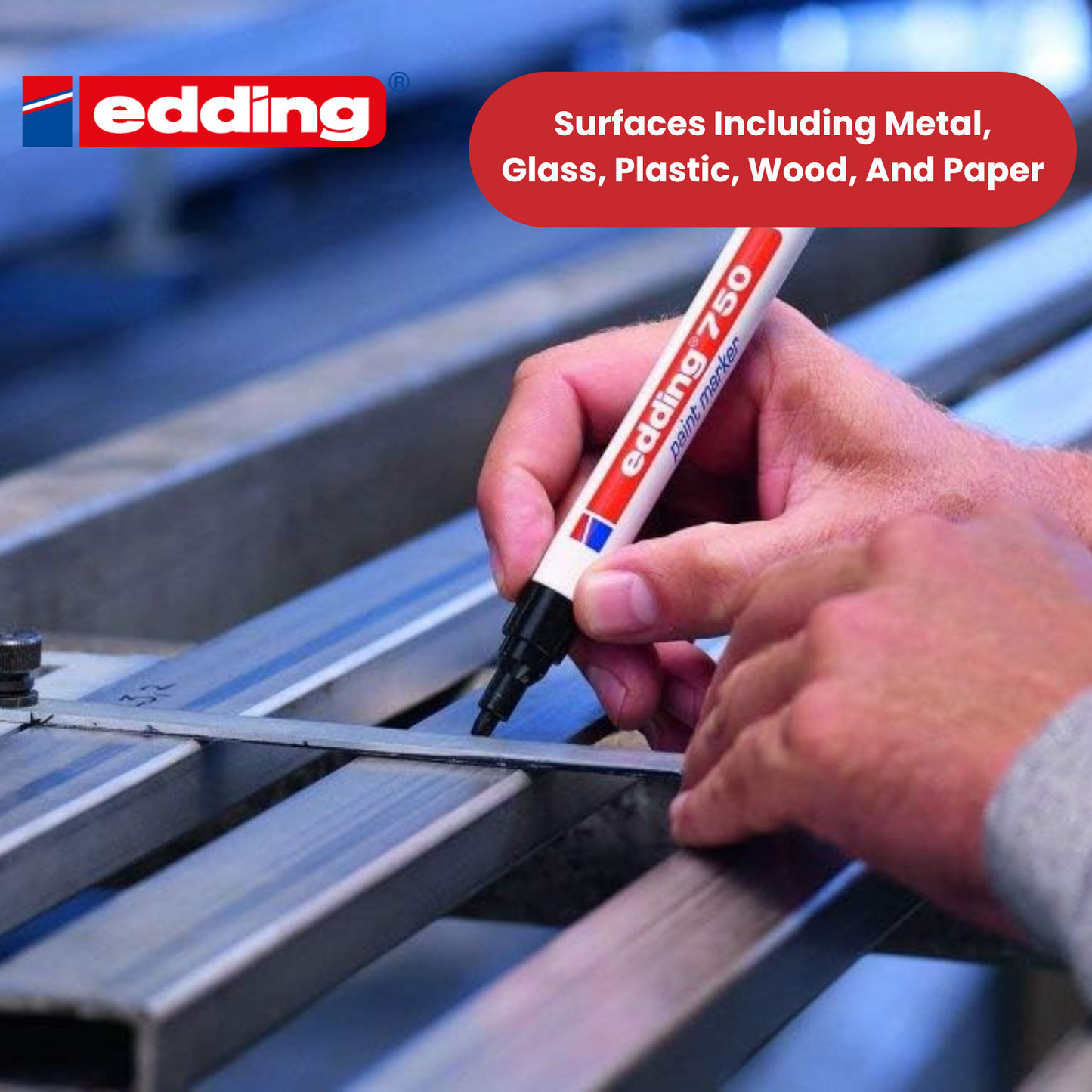 Edding 750 Permanent Paint Markers - Bold Black Ink for Multi-Surface Writing