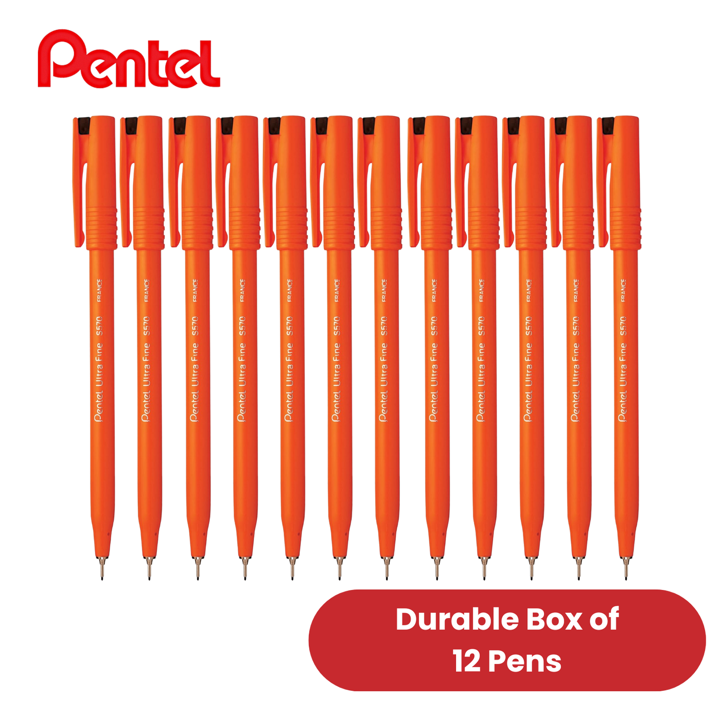 PENTEL ULTRAFINE PEN BLACK S570-A - Pack of 12 - 1 to 5 Packs