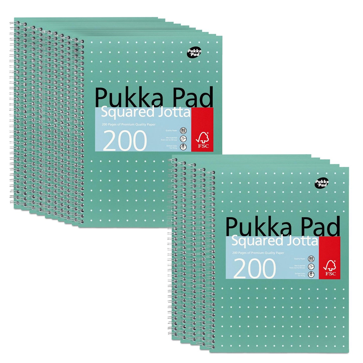 15x Pukka Pad A4 Metallic Squared & Lined Notebooks 200 Pages 80GSM Wirebound