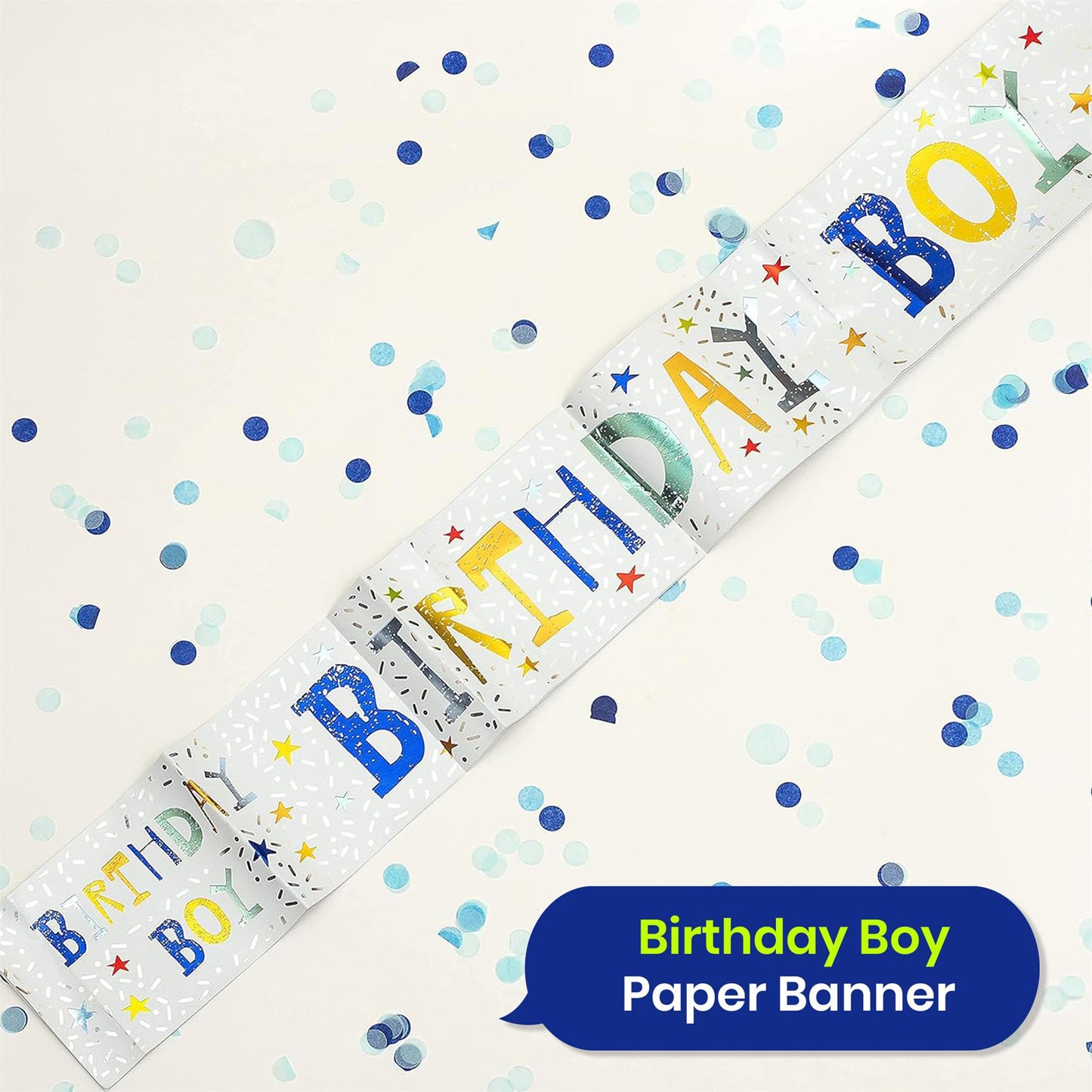 Birthday Boy Recyclable Paper Banner - 2.6m