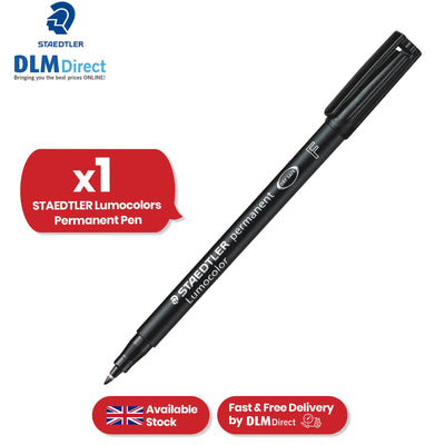 STAEDTLER Lumocolor Black Permanent Marker - 318F 0.6mm Fine Tip Writing Markers for Office