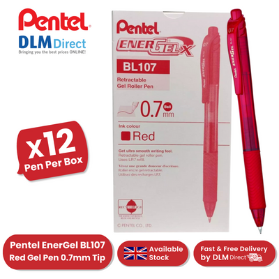 Pentel EnerGel X BL107-B - Red - Pack of 12