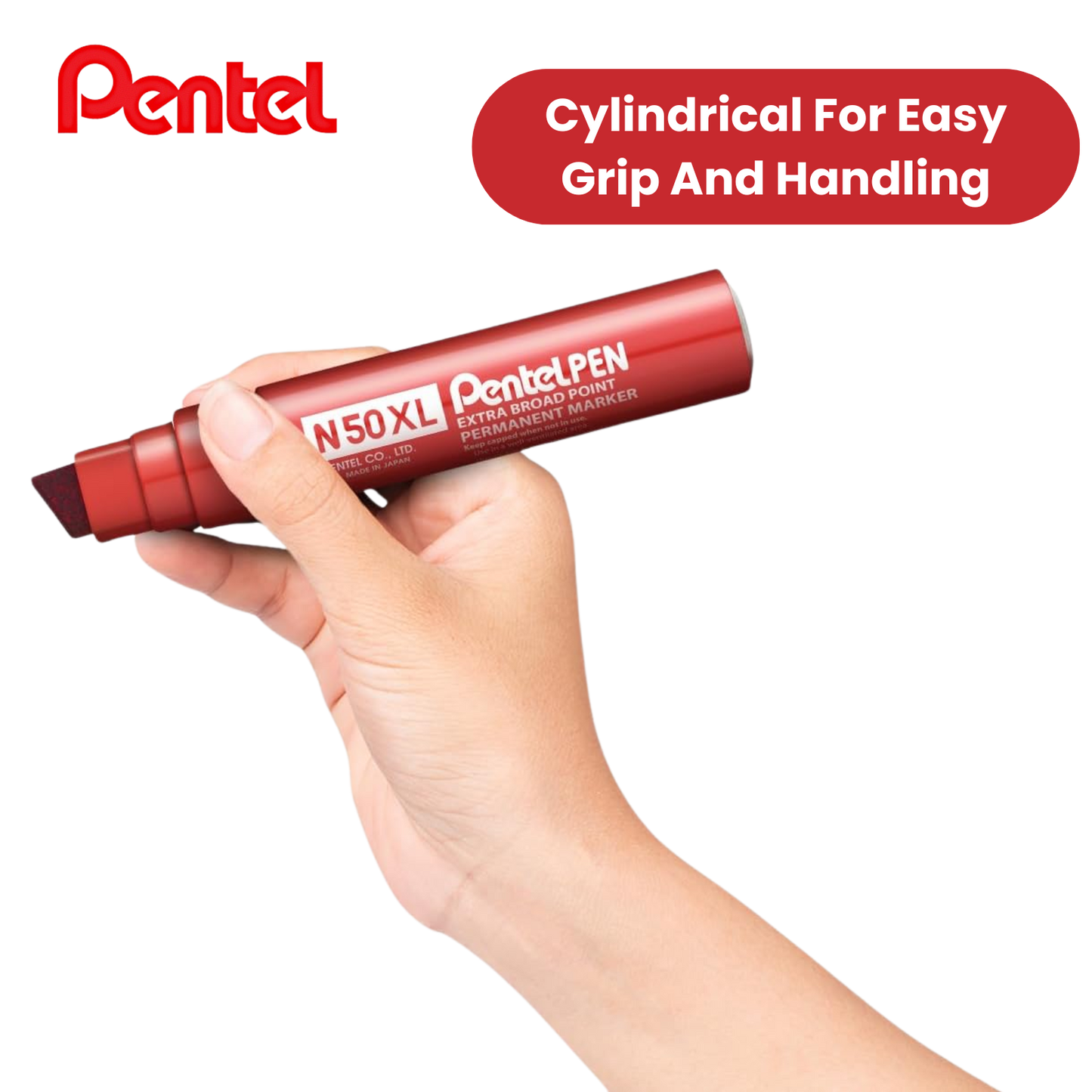 PENTEL N50XL PERMANENT MARKER RED - Single Pen