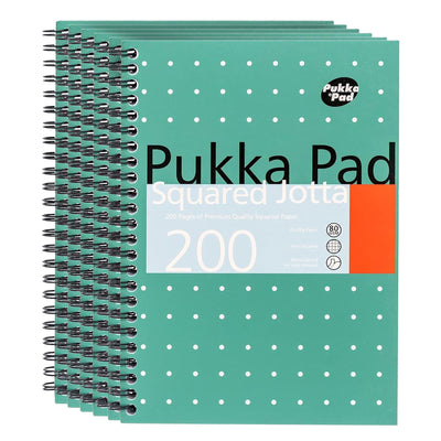 Pukka Pad A5 Squared Jotta Book 6-Pack Wirebound Notebook, 200 Pages for School & Office