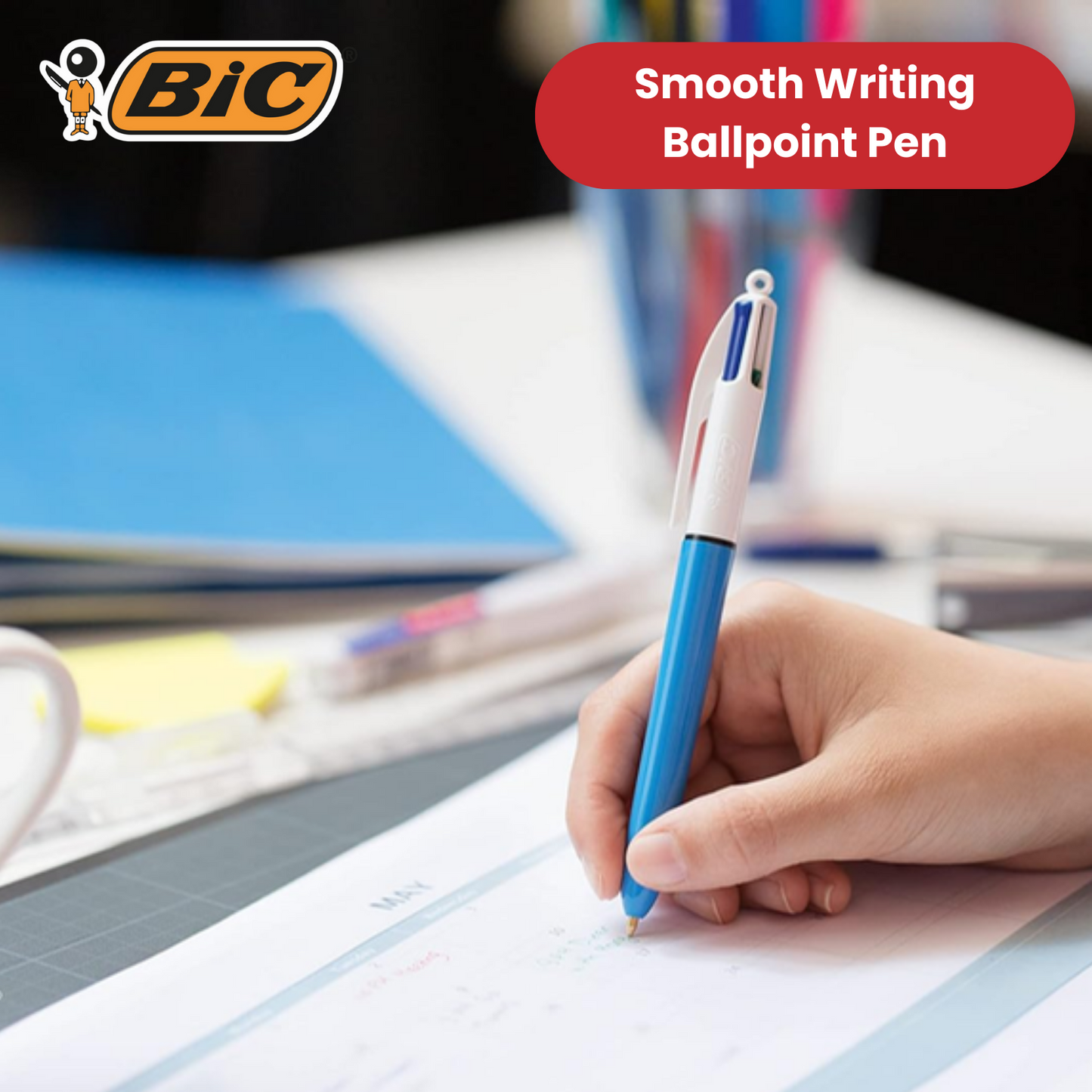 BIC 4 Colours - 1 Extra-Comfort Grip + 1 Pro + 1 Original