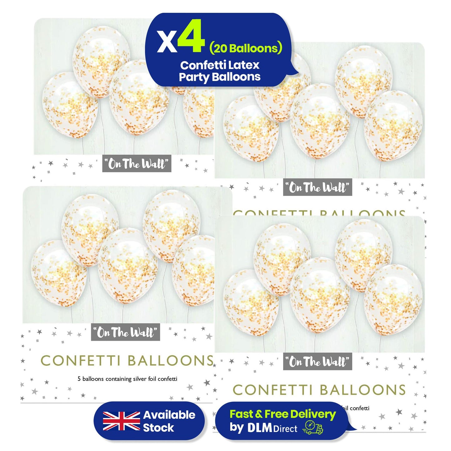 Premium Gold Confetti 12-inch Latex Party Balloons Variation