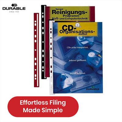 Durable A4 Filing Strip - 50 White Plastic Strips for Easy Document Filing in Folders & Binders