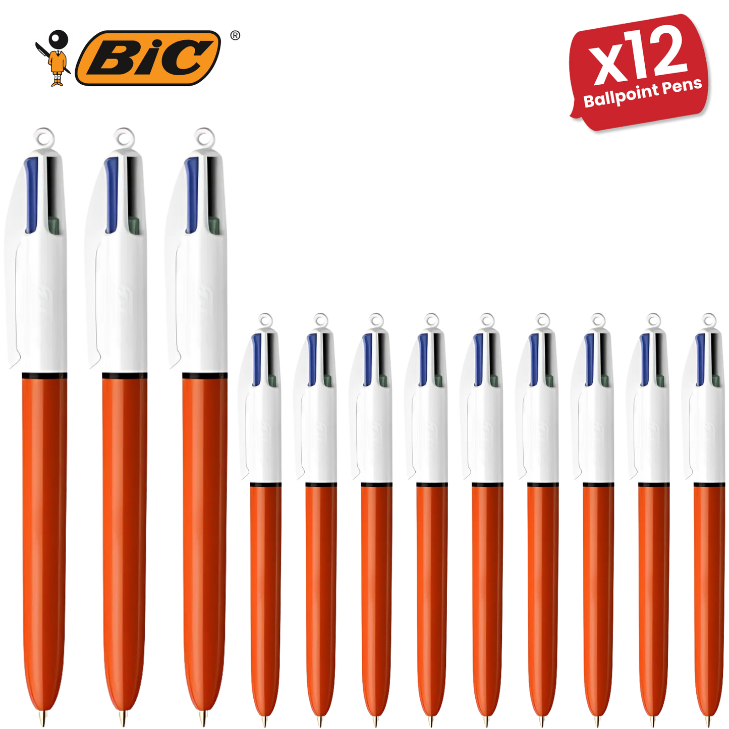 Bic 4-Colours Original Fine Ballpoint Pen 1.0mm Tip - Single Pen