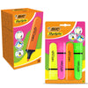BIC Highlighter Flat Marker Neon Orange Pack of 12 & 4x Assorted Chisel Tip Quick Dry
