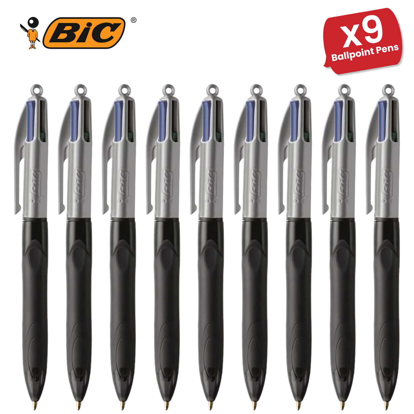 Bic 4-Colours Grip Pro Ballpoint - Single Pen